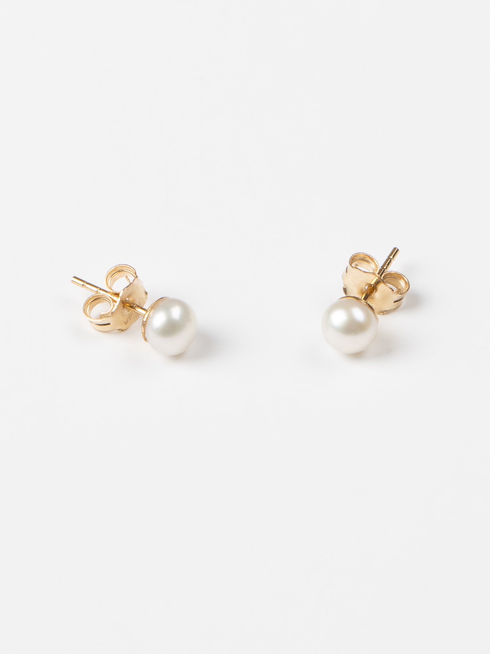 Button Earrings - White Pearls