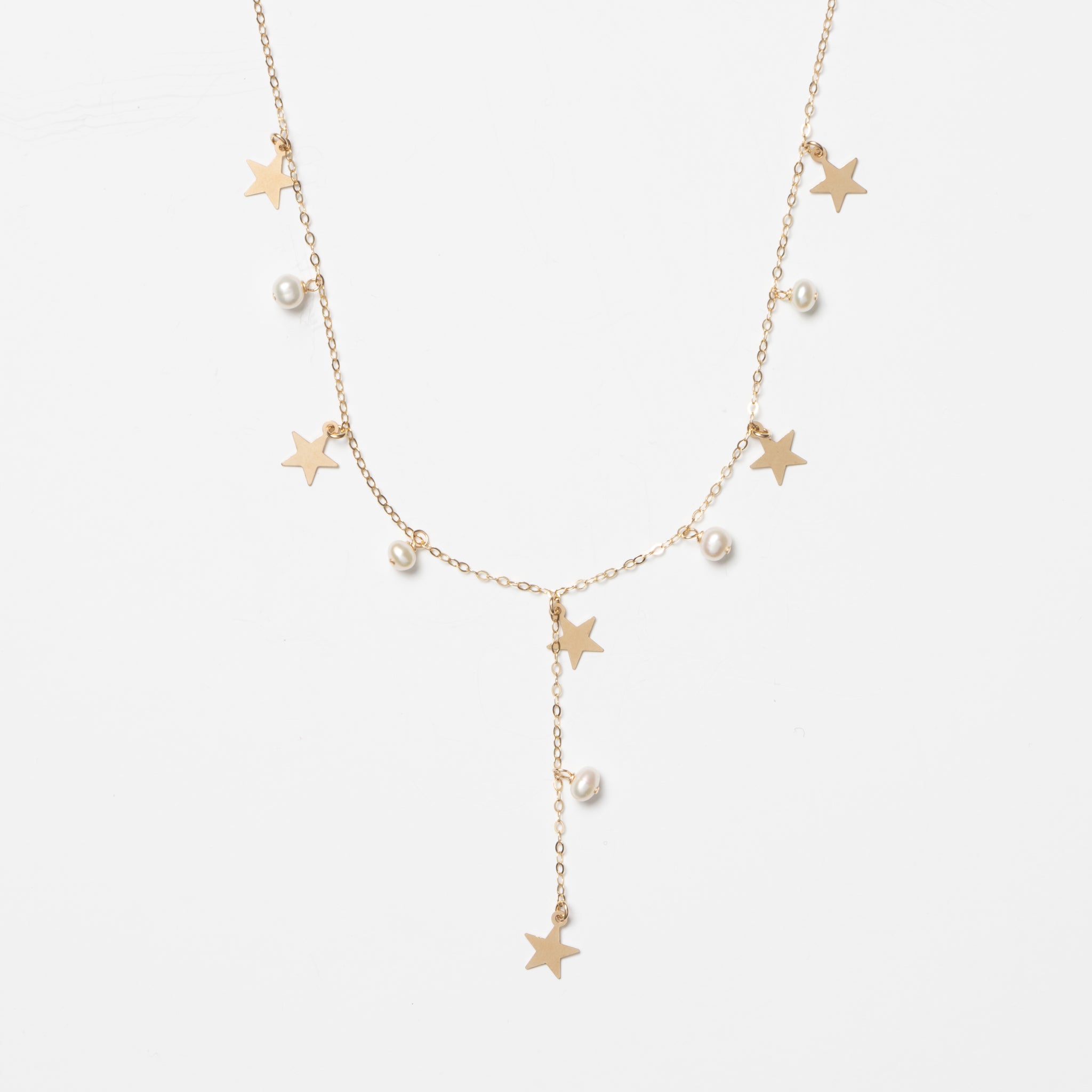 Dancing Stars  & Pearls Necklace