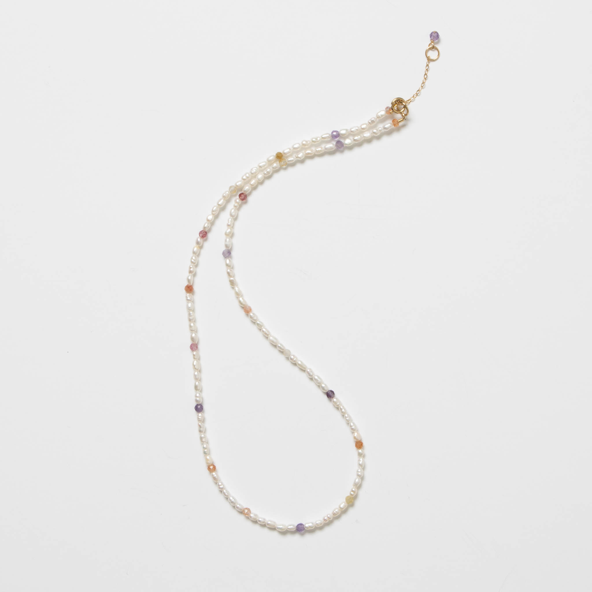 Colier din perle si pietre pretioase culoare pastel | Atelier Devi