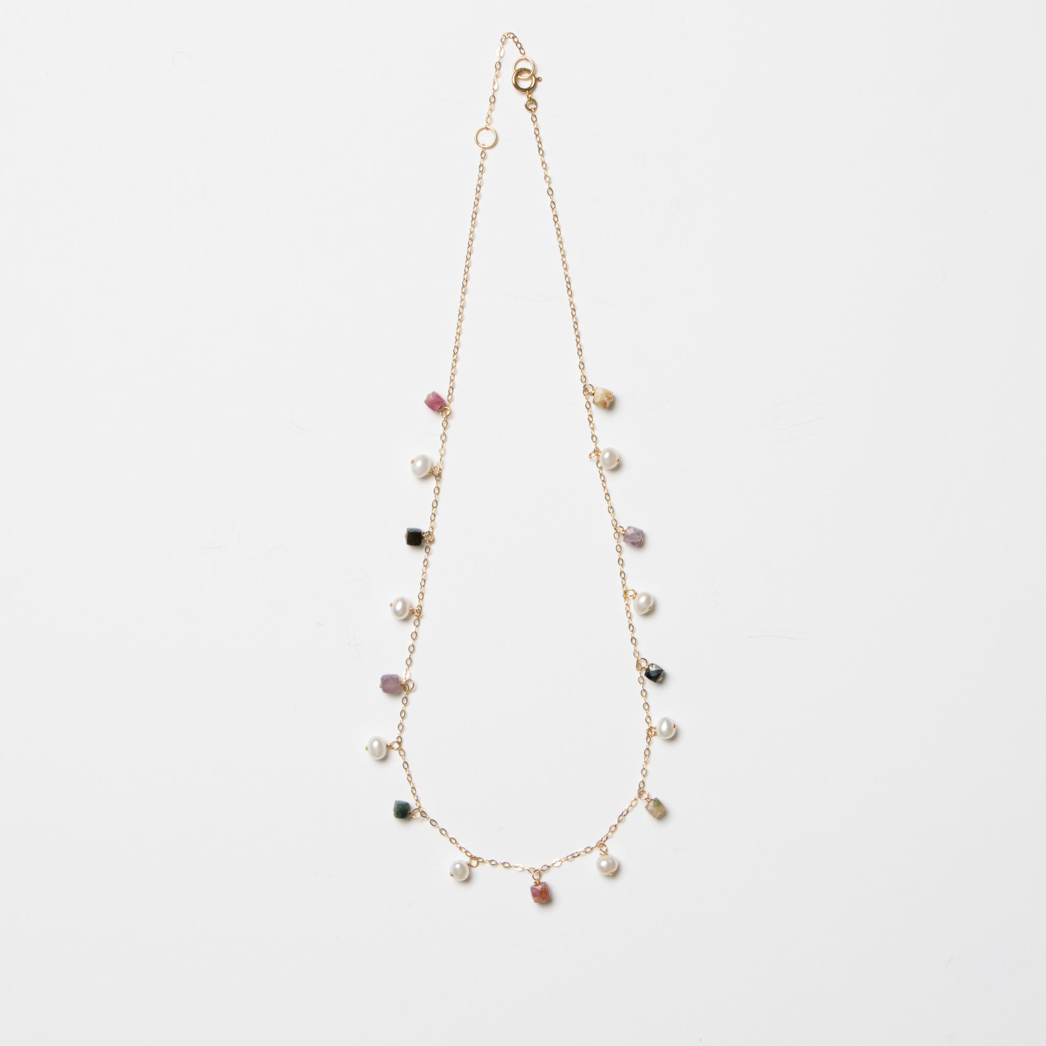 Dancing Pearls & Tourmaline Necklace