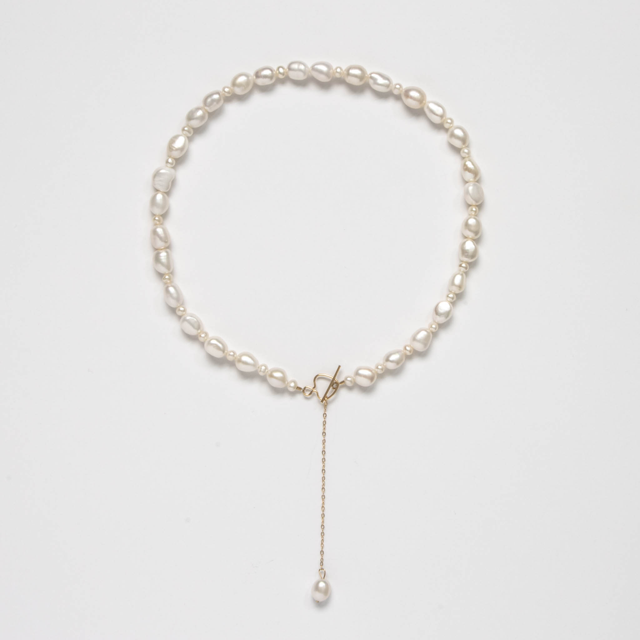 Colier din perle cu lanț din aur filat galben | Atelier Devi